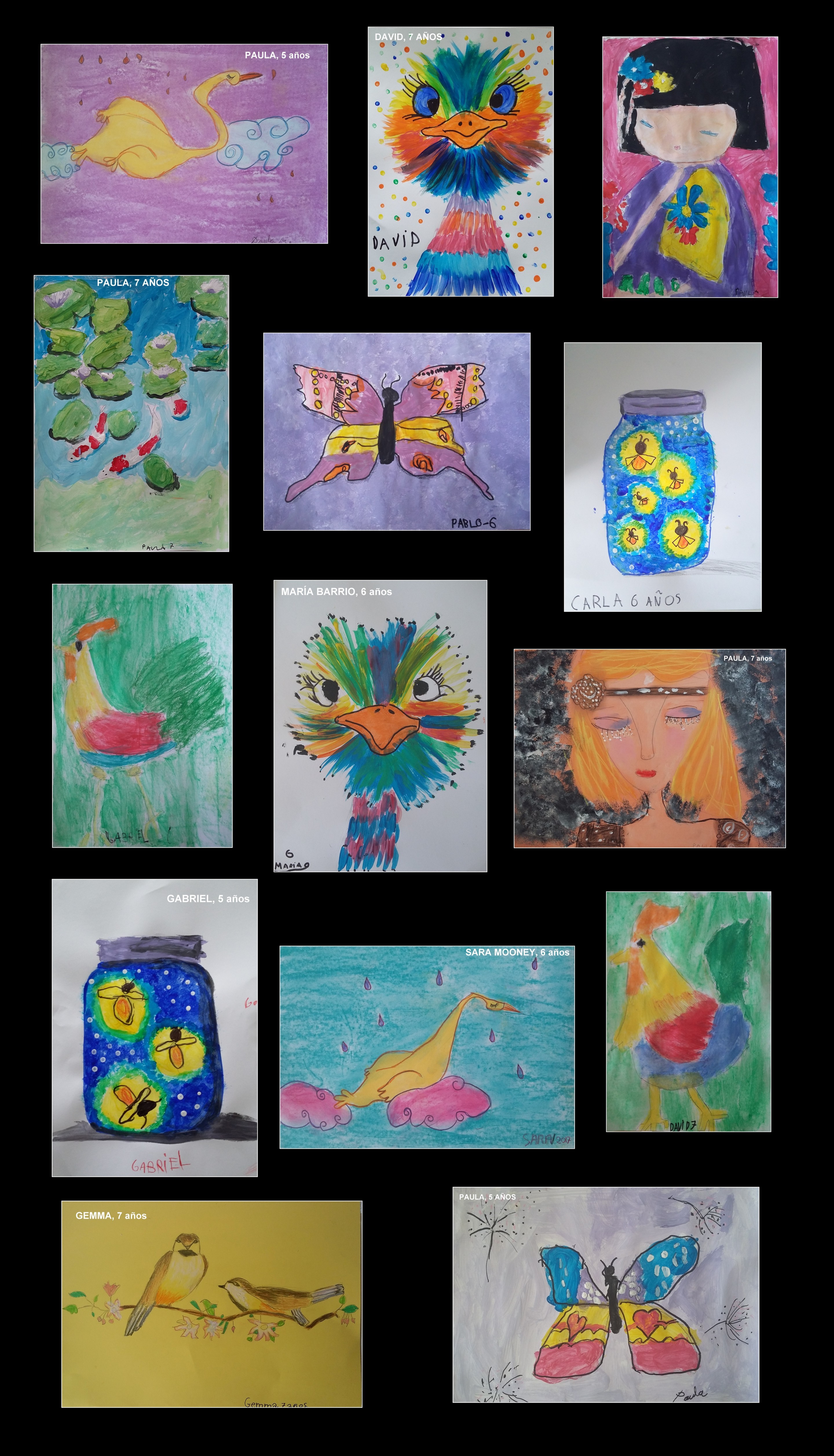 dibujos hechos por niños en acrilico tempera ceras y pastel en clases de  pintura torrejon de ardoz – EL ESTUDIO DE CRIS